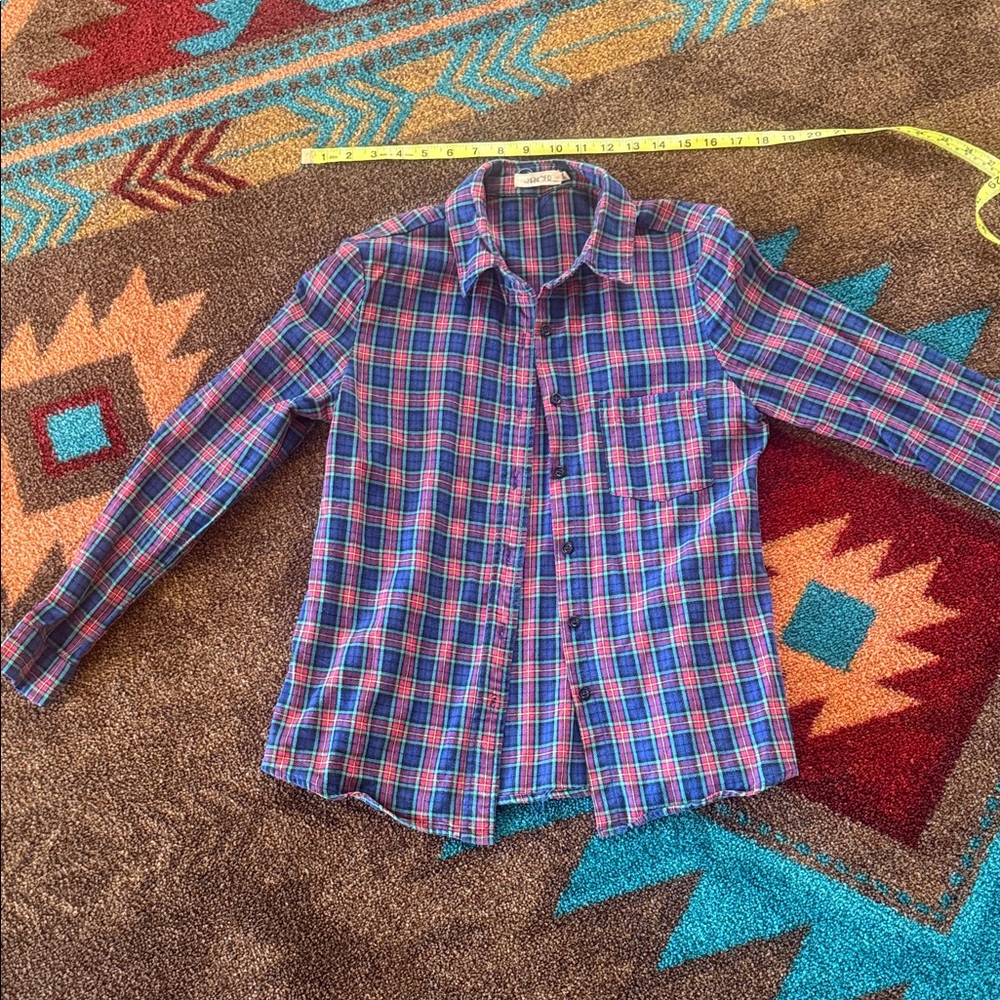 The Hanger Blue and Pink Plaid Button-Down Shirt